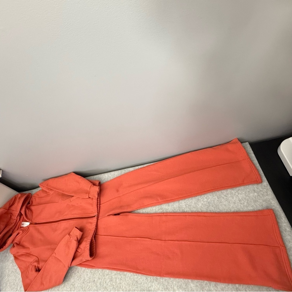 SMASH + TESS Set of Ava Zip Up Hoodie & Wide Leg Pant size 2XS - Burnt Sienna - Picture 17 of 17